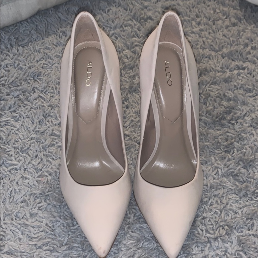 Cream high heels